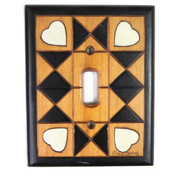 Vintage Handcrafted Wood Light Switch Cover - Picture 2 of 4